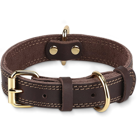 True leather dog collar