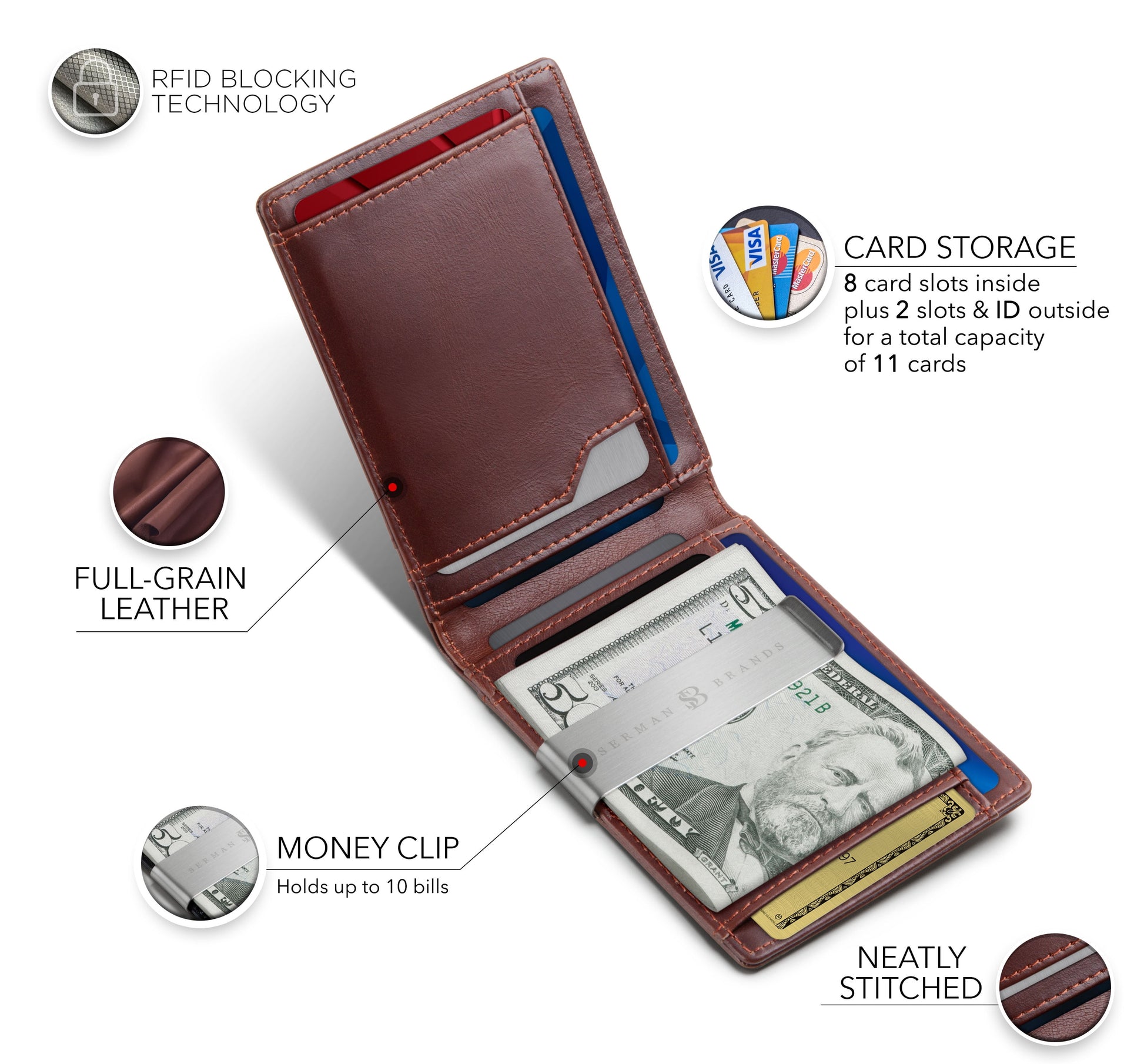 Leather Moneyclip Wallet